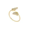 Anillo apilable Sutton Pavé Butterfly en acero inoxidable dorado