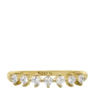 Anillo clásico con banda de latón dorado Glitz en color avellana