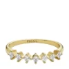 Anillo clásico con banda de latón dorado Glitz en color avellana