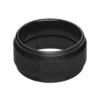 Anillo con banda de acero inoxidable negro con textura moleteada a máquina