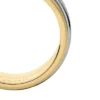 Anillo con banda moleteada de acero inoxidable en dos tonos con textura moleteada a máquina