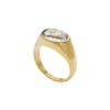 Anillo con sello Sutton Shaky Glitz de acero inoxidable dorado con luna y estrella