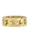 Anillo de acero inoxidable con cadena de textura lineal Harlow en tono dorado