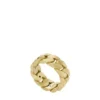 Anillo de acero inoxidable con cadena de textura lineal Harlow en tono dorado