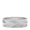 Anillo de acero inoxidable con textura lineal Harlow