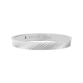 Anillo de acero inoxidable con textura lineal Harlow