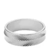 Anillo de acero inoxidable con textura lineal Harlow