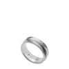Anillo de acero inoxidable con textura lineal Harlow