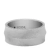 Anillo de acero inoxidable con textura lineal Harlow