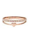 Anillo de banda de acero inoxidable en tono oro rosa Sutton Hearts To You
