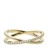 Anillo de banda Ellis Pavé Glitz de acero inoxidable dorado