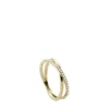 Anillo de banda Ellis Pavé Glitz de acero inoxidable dorado