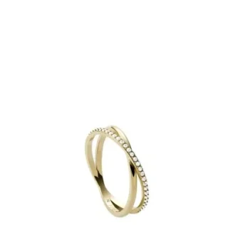 Anillo de banda Ellis Pavé Glitz de acero inoxidable dorado