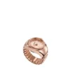 Anillo de reloj de acero inoxidable tono oro rosa con dos agujas