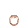 Anillo de reloj de acero inoxidable tono oro rosa con dos agujas
