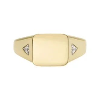 Anillo de sello Ellis de acero inoxidable dorado
