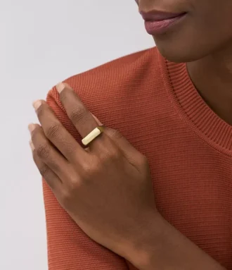 Anillo de sello Heritage D-Link Glitz en acero inoxidable dorado Anillo de sello Heritage D-Link Glitz en acero inoxidable dorado