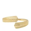 Anillo envolvente Harlow de acero inoxidable dorado con textura lineal Anillo envolvente Harlow de acero inoxidable dorado con textura lineal