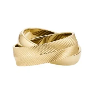 Anillo Harlow con eslabones entrelazados de acero inoxidable dorado Anillo Harlow con eslabones entrelazados de acero inoxidable dorado