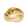 Anillo Harlow con eslabones entrelazados de acero inoxidable dorado