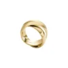 Anillo Harlow con eslabones entrelazados de acero inoxidable dorado