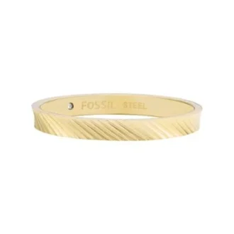 Anillo Harlow con textura lineal y banda de acero inoxidable dorado Anillo Harlow con textura lineal y banda de acero inoxidable dorado
