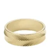 Anillo Harlow con textura lineal y banda de acero inoxidable dorado Anillo Harlow con textura lineal y banda de acero inoxidable dorado
