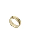 Anillo Harlow con textura lineal y banda de acero inoxidable dorado Anillo Harlow con textura lineal y banda de acero inoxidable dorado
