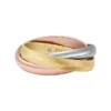 Anillo Harlow de acero inoxidable tricolor con eslabones entrelazados Anillo Harlow de acero inoxidable tricolor con eslabones entrelazados