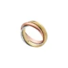 Anillo Harlow de acero inoxidable tricolor con eslabones entrelazados Anillo Harlow de acero inoxidable tricolor con eslabones entrelazados