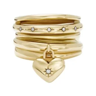 Anillo prestack con corazones Sadie All My Love de acero inoxidable dorado Anillo prestack con corazones Sadie All My Love de acero inoxidable dorado