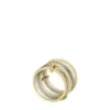 Anillo Prestack de acero inoxidable de dos tonos con textura lineal Harlow