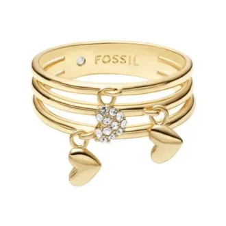 Anillo prestack Sutton Heartbeat en latón dorado