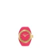 Anillo reloj de acero inoxidable rosa con dos agujas