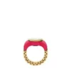 Anillo reloj de acero inoxidable rosa con dos agujas