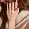 Anillo reloj Raquel Dos agujas Acero inoxidable tono oro rosa