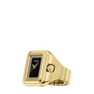Anillo reloj Raquel Reloj de acero inoxidable dorado de dos agujas