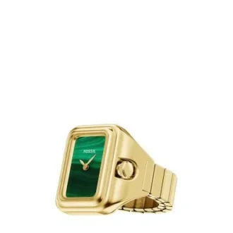 Anillo reloj Raquel Reloj de acero inoxidable dorado de dos agujas