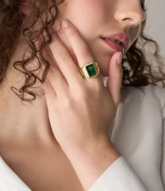 Anillo reloj Raquel Reloj de acero inoxidable dorado de dos agujas