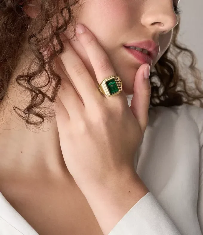 Anillo reloj Raquel Reloj de acero inoxidable dorado de dos agujas