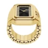 Anillo reloj Raquel Reloj de acero inoxidable dorado de dos agujas
