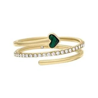 Anillo Sutton Modern Meadows con corazón de malaquita reconstituida