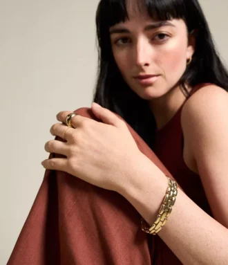 Arden Watch Links Pulsera de cadena de acero inoxidable dorado