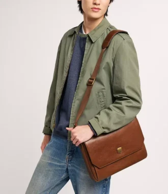 Bolso mensajero de cuero Hayes