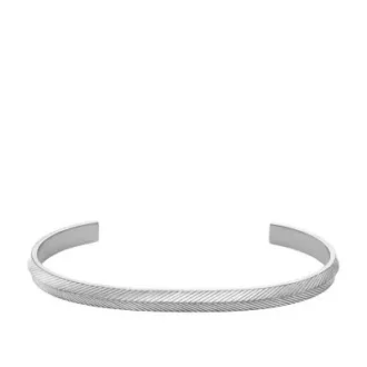 Brazalete de acero inoxidable con textura lineal Harlow