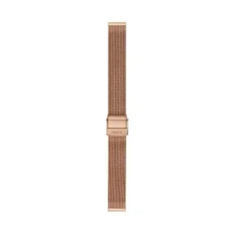 Brazalete de malla de acero inoxidable tono oro rosa de 14 mm