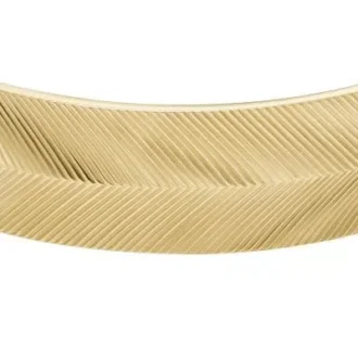 Brazalete Harlow con textura lineal en acero inoxidable dorado
