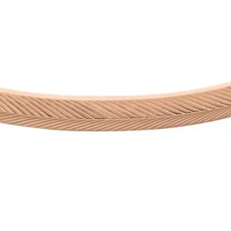Brazalete Harlow con textura lineal en acero inoxidable tono oro rosa