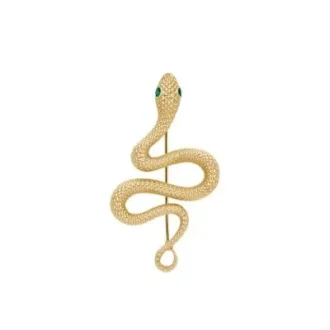 Broche de serpiente de acero inoxidable dorado