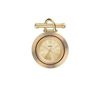 Broche reloj Scarlette de acero inoxidable dorado con tres agujas